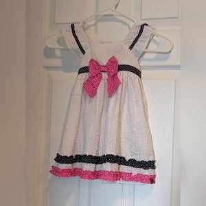 White, pink and black girls dress